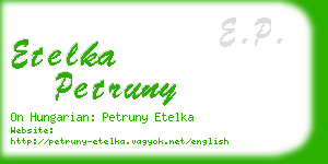 etelka petruny business card